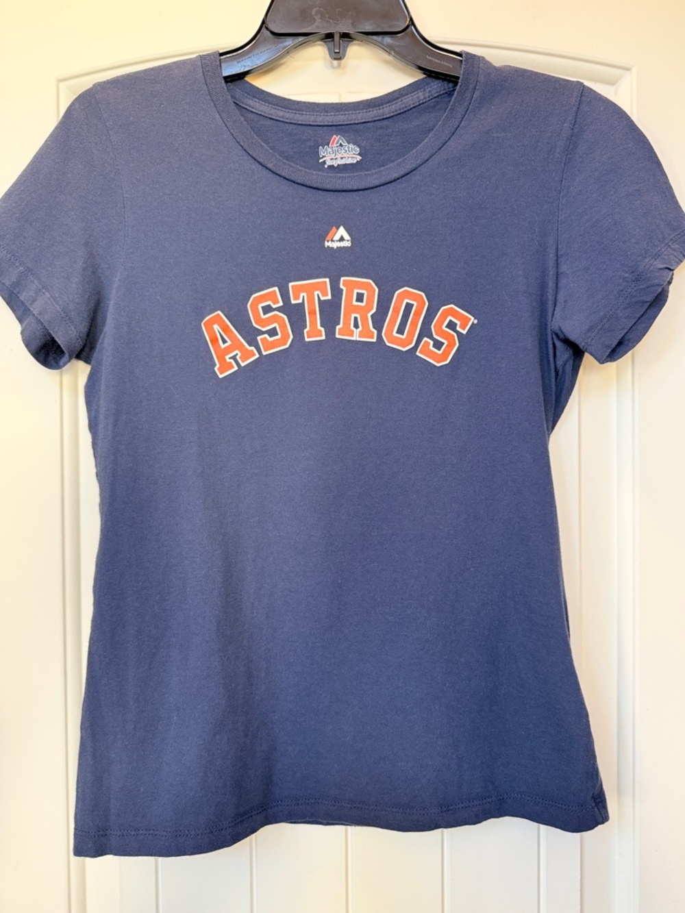 Majestic Navy Kids Astros Short-Sleeve Tee with Orange Lettering